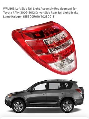 WFlnhb Left Side Rear Tail Light Assembly - Red